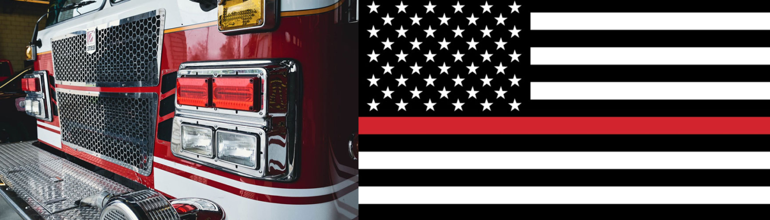fire truck with thin red line flag